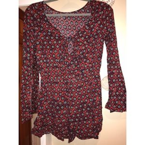 Pattern Romper with bell sleeves